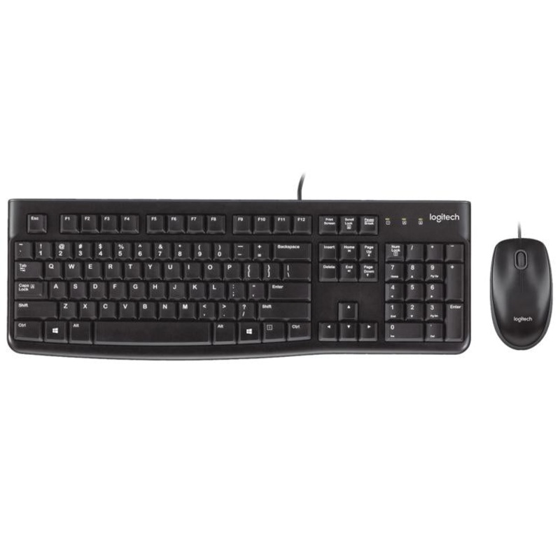 Logitech MK120 Wired Keyboard and Mouse Set(Black)