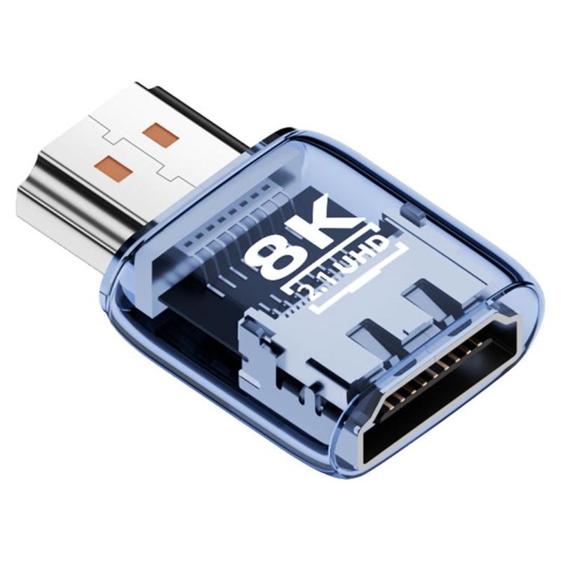 8K 60Hz HDTV 2.1 Male to HDTV 2.1 Female Ultra HD Transparent Adapter(Blue)