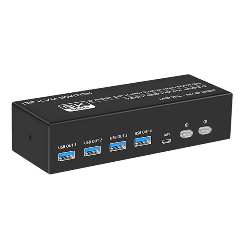 FJGEAR FJ-8K202DP 8K 60Hz DP USB3.0 Monitor KVM Switch(EU Plug)