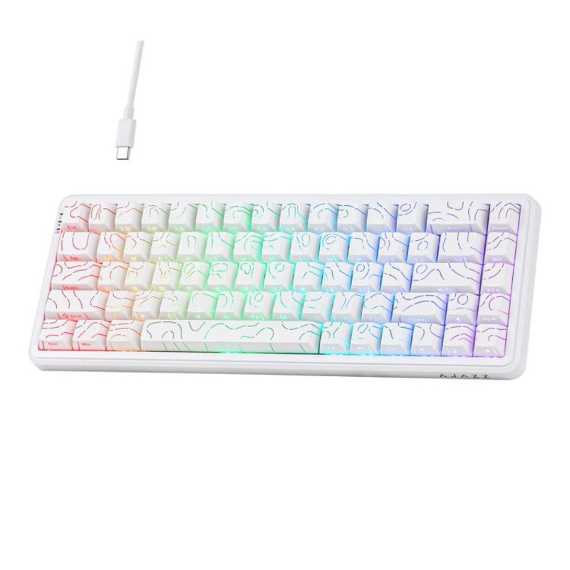 Ajazz AK680 MAX Magnetic Shaft Mechanical Wired Keyboard With RGB Light, Color: Contour Line White