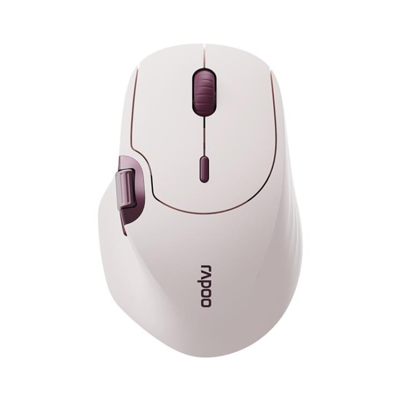 Rapoo MT560 3-Mode Wireless Bluetooth Mouse Ergonomic Desktop Laptop Mouse(Pink)