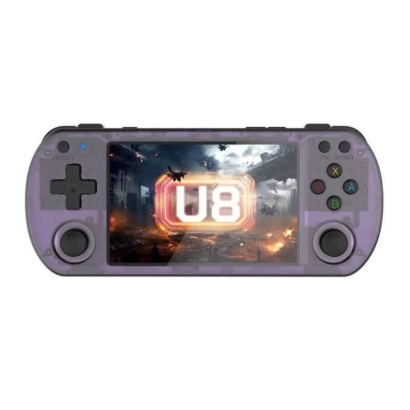 U8 Retro Handheld Game Console Open-Source 4 Inch HD IPS Screen Portable Console, Size: 128G(Transparent Purple)