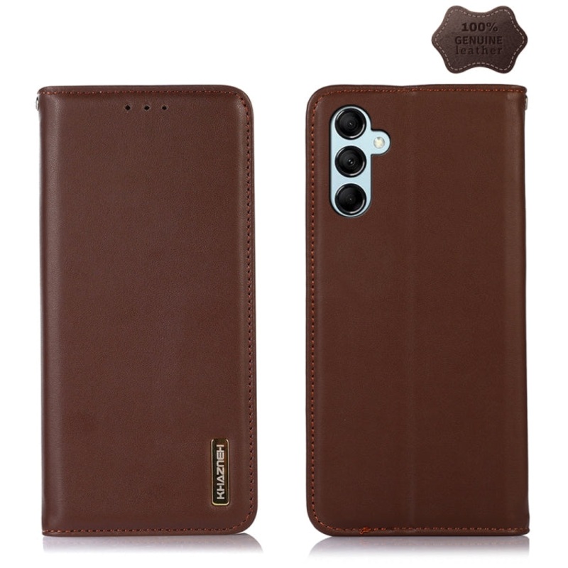 For Samsung Galaxy M34 5G KHAZNEH Nappa Top Layer Cowhide Leather Phone Case(Brown)