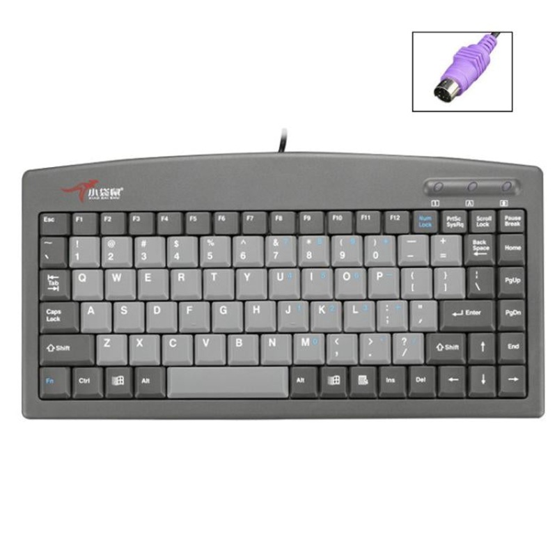Little Kangaroo DS-9827 88 Key Wired Keyboard With Magnetic Ring Laptop Industrial Office Keyboard, Spec: PS2