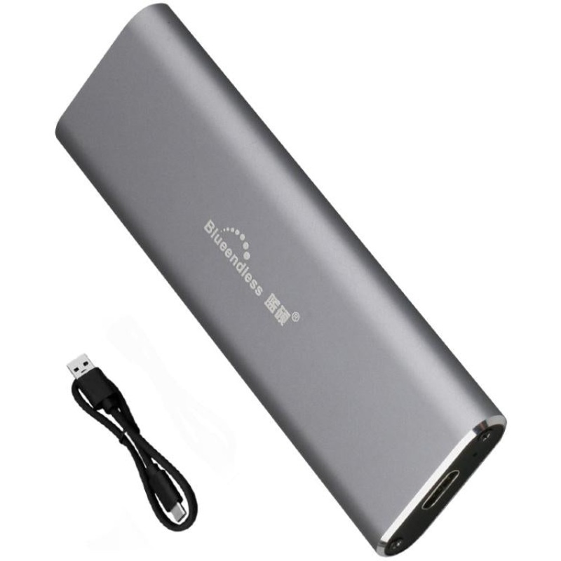 Blueendless 2802N Aluminum Alloy NVMe Portable Hard Drive Enclosure With Screw-Lock M.2 SSD Reader, Spec: With USB Cable