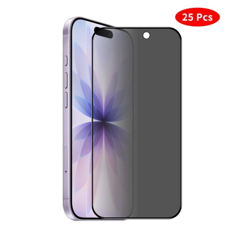 For iPhone 17 Pro JUNSUNMAY 25pcs Silk Print Full Coverage Privacy Tempered Glass Film