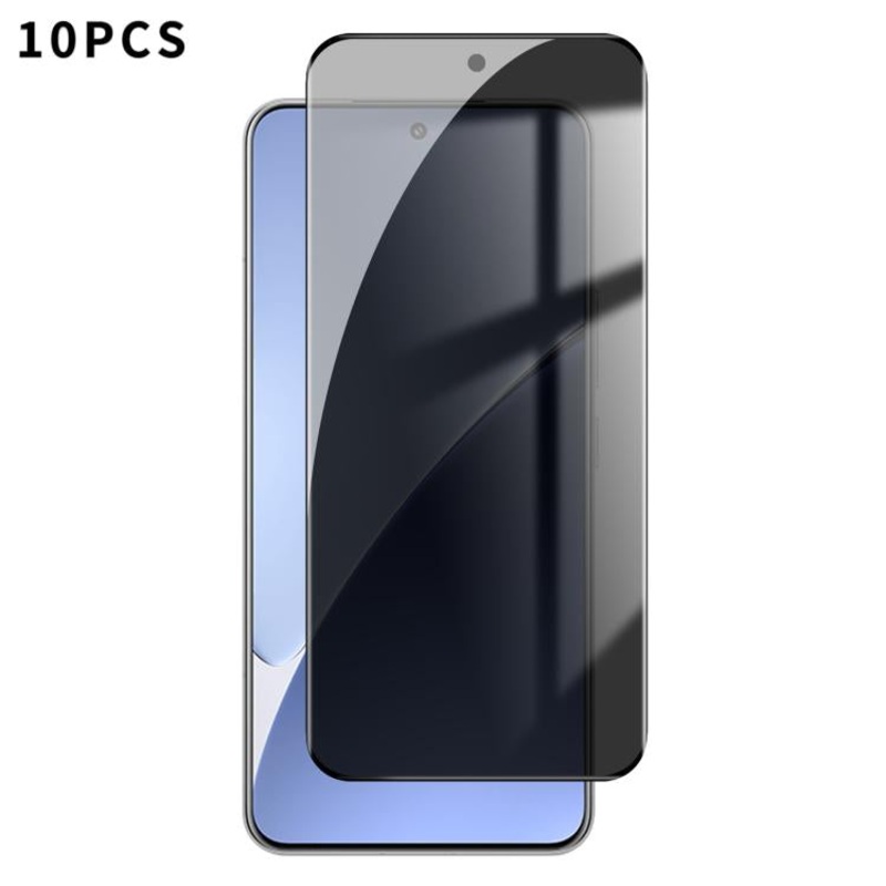 For Xiaomi 15 Pro 10pcs Kalebol Curved High-Aluminum Screen-Printed Full-Coverage Anti-Fingerprint Black-Border Privacy Tempered Glass Film