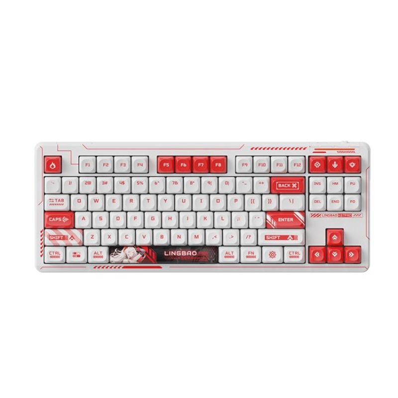 LINGBAO K87 Pro Tri-Mode Hot Swap Game Mechanical Keyboard, Type:Serafina-Hanada Axis