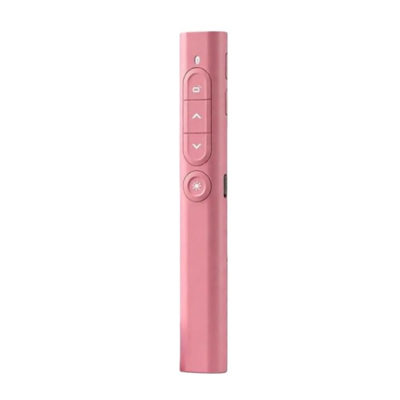 Rechargeable Red Laser Pointer Presentation Remote 100m Wireless Range With Magnetic USB Receiver(Pink)
