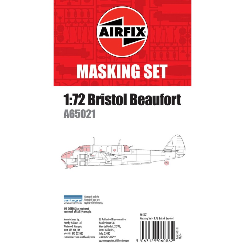 Airfix Masking Set - Bristol Beaufort - 1:72 Scale 1:72 Scale