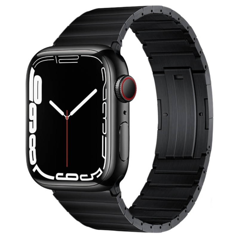 For Apple Watch SE 2023 40mm PG60 Single Bead Bamboo Joint Titanium Metal Watch Band(Black)