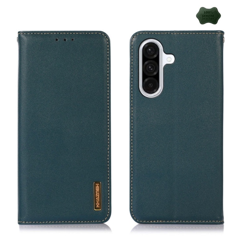For Samsung Galaxy A36 KHAZNEH Nappa Top Layer Cowhide Leather Phone Case(Green)