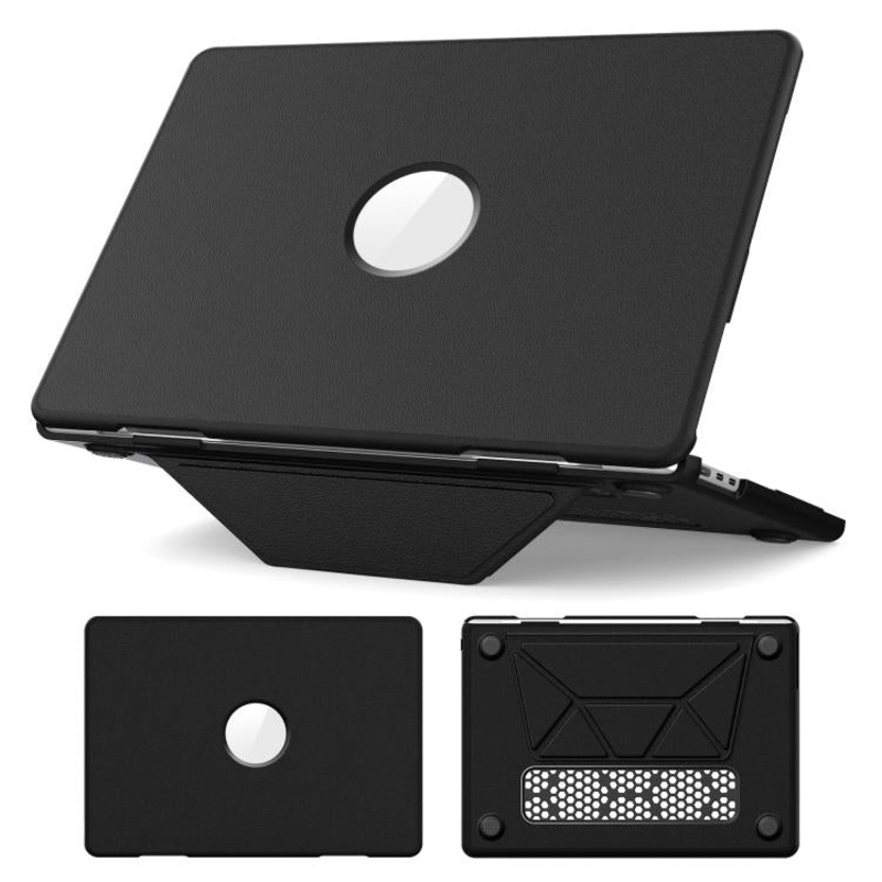 For MacBook Air 13.6 inch A3113 / A3240 Business Pro Magnetic Holder Laptop Protective Case(Black)