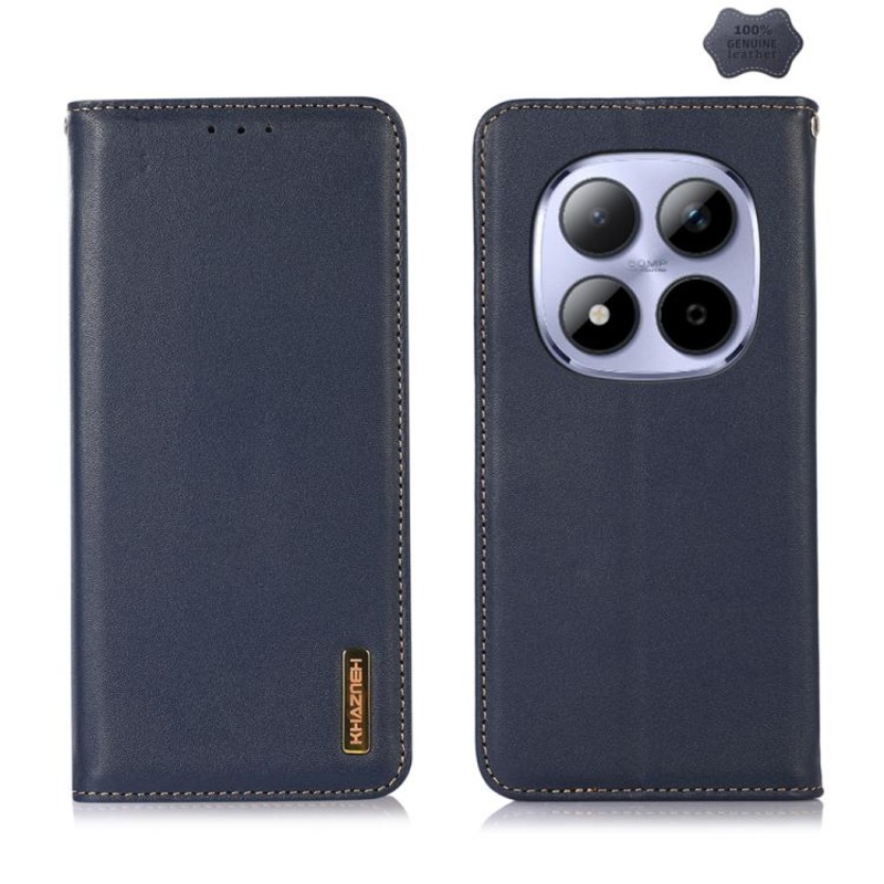 For Redmi Note 15 Pro 4G Global 163.2mm KHAZNEH Nappa Top Layer Cowhide Leather Phone Case(Blue)