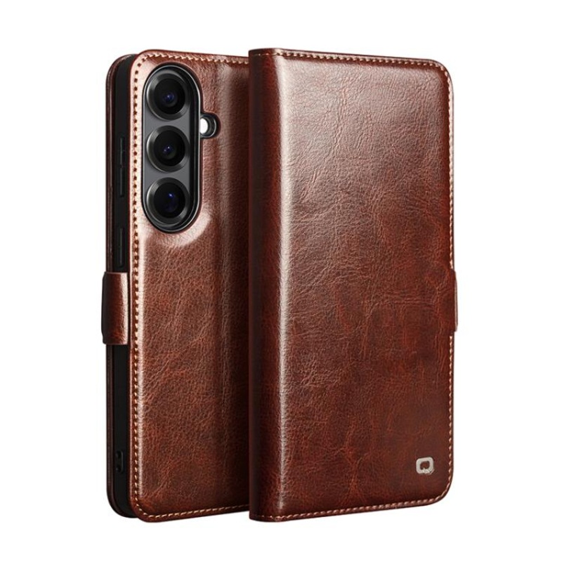 For Samsung Galaxy S26+ 5G QIALINO Classic 103 Buckle Genuine Leather Phone Case(Brown)