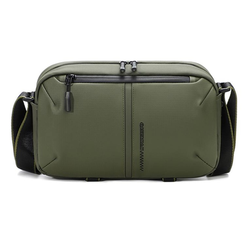 QISEMIAN Men Single Shoulder Camera Bag with Built-in Removable Dividers for Digital Equipment(Green)