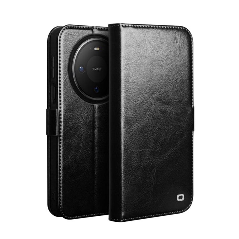 For Huawei Mate 80 Pro QIALINO Classic 103 Buckle Genuine Leather Phone Case(Black)