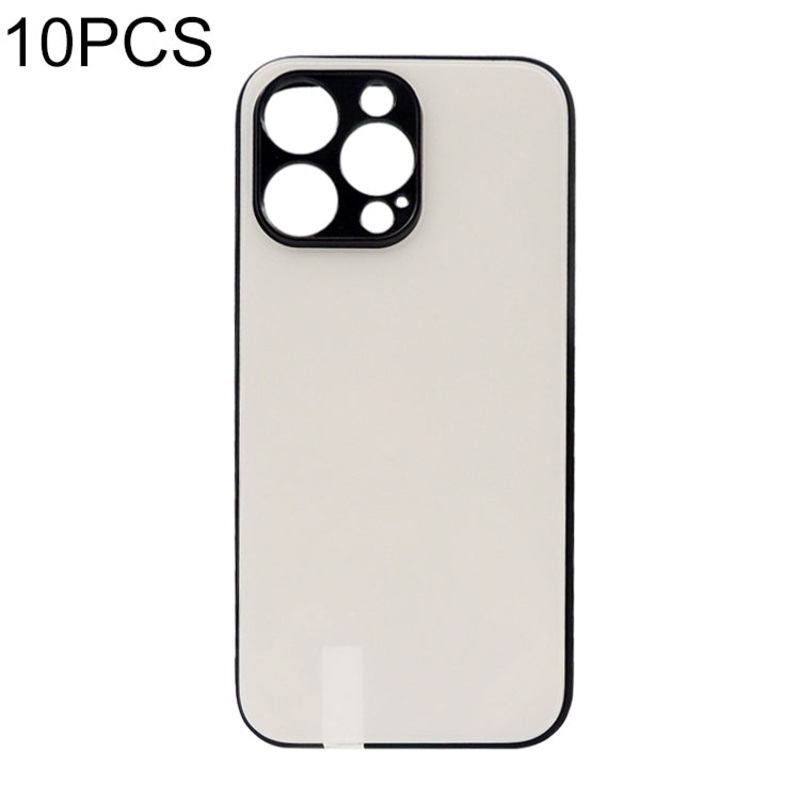 For iPhone 14 Pro 10pcs Thermal Transfer Glass Phone Case(Black)