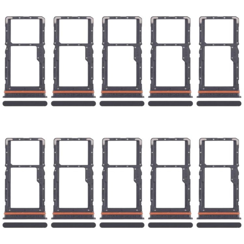 For Xiaomi Redmi Note 13R 10pcs SIM Card Tray + SIM Card Tray / Micro SD Card Tray (Black)