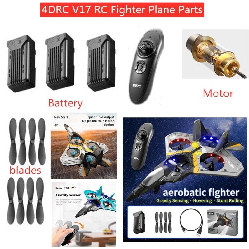 4DRC V17 Airplane Spare Parts Battery/ Blades/Motor 4DRC V17 RC Plane Battery V17 Motor Controller V17 Fighter Toys 2pcs battery