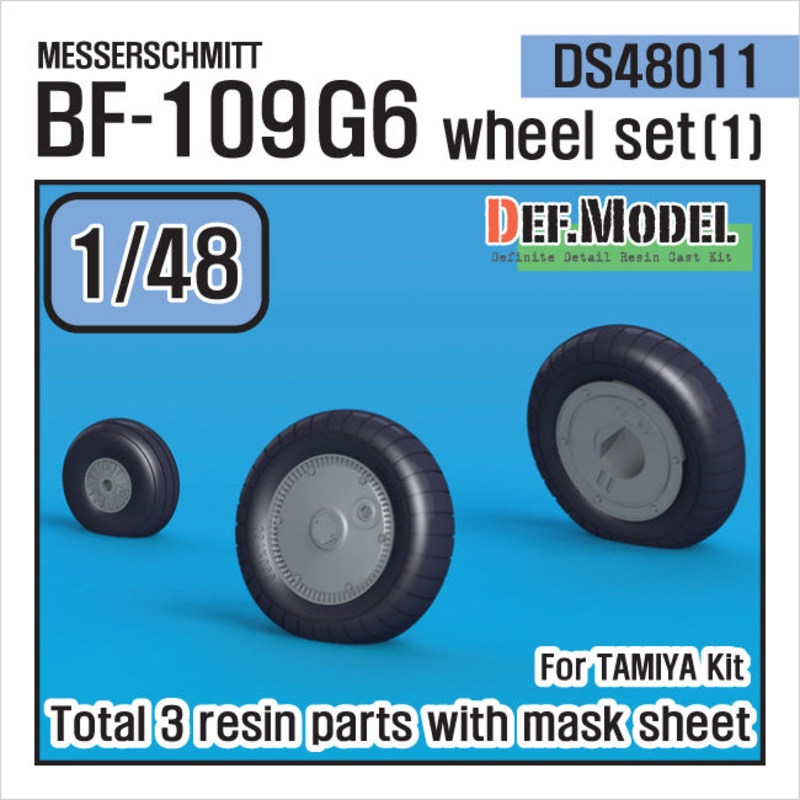 Def Model DS48011 1/48 Bf109G-6 Wheel Set 1 (for Tamiya, ETC 1/48)