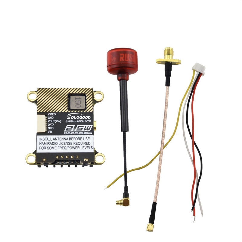 SoloGood 5.8G 2.5W 40CH VTX - 0/25/400/800/1500/2500mW NTSC/PAL Video Transmitter For RC FPV Freestyle Long Range Racing Drone 2.5W VTX