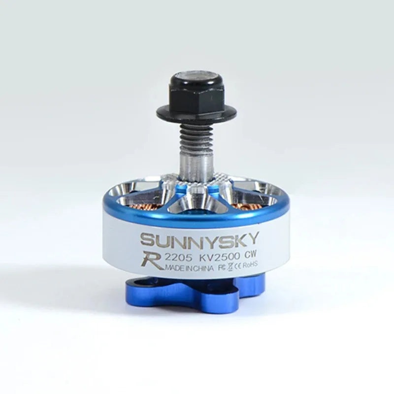 Sunnysky E-R2205 2300KV 2500KV 3-4S Brushless Racing Motor for 5 Inch FPV Drone Red/Blue/Grey CW 2300KV Gray