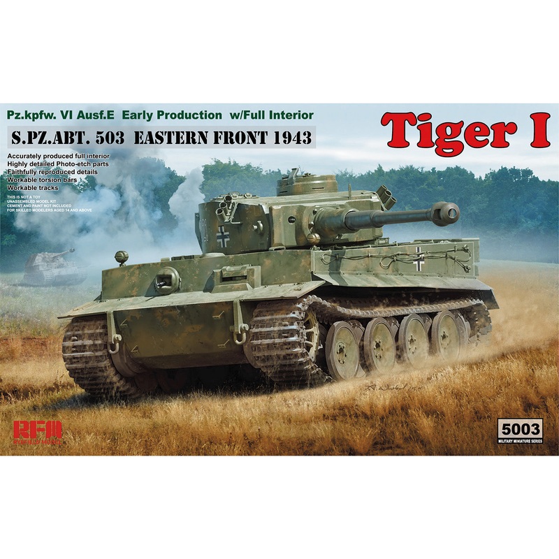 Rye Field Model 5003 1/35 Tiger I, Early Production Full Interior