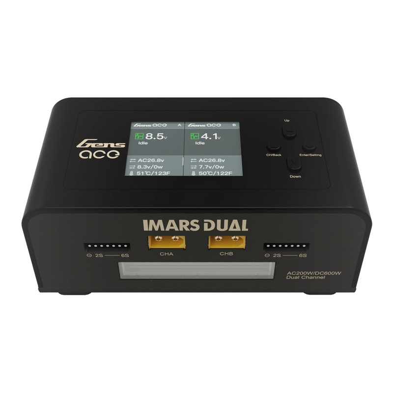 GensAce Imars Dual AC200W/DC300W Smart Balance RC Battery Charger - Choose Color White