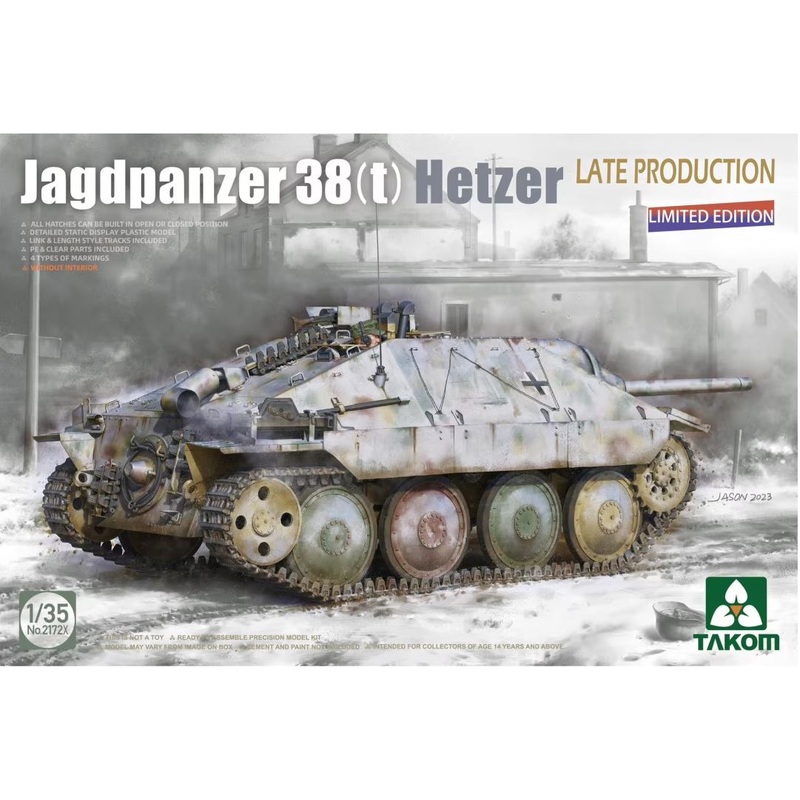 Takom 2172X 1/35 Jagdpanzer 38(t) Hetzer LATE-Limited Ed NO INTERIOR