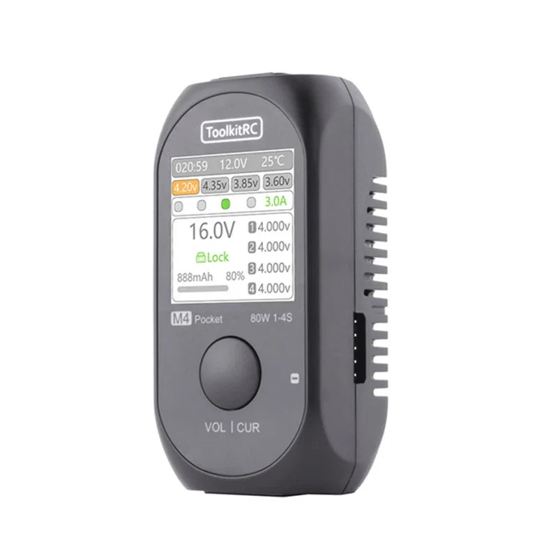 ToolkitRC M4 Pocket 80W Mini Lithium Battery Balance Charger SC100 1PC