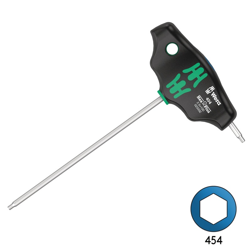 Wera 454 2.5mm x 100mm T Handle Hex Screw Driver 05023332001