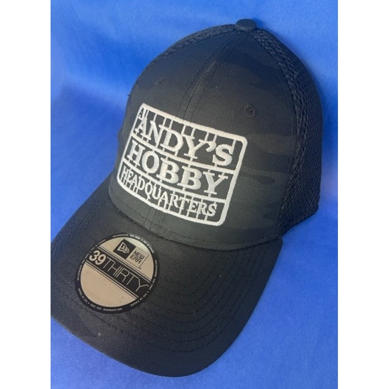 Official Andy's Hobby Headquarters Camo Mesh Cap - BLACK/Stretch Fit Closure M/L or L/XL