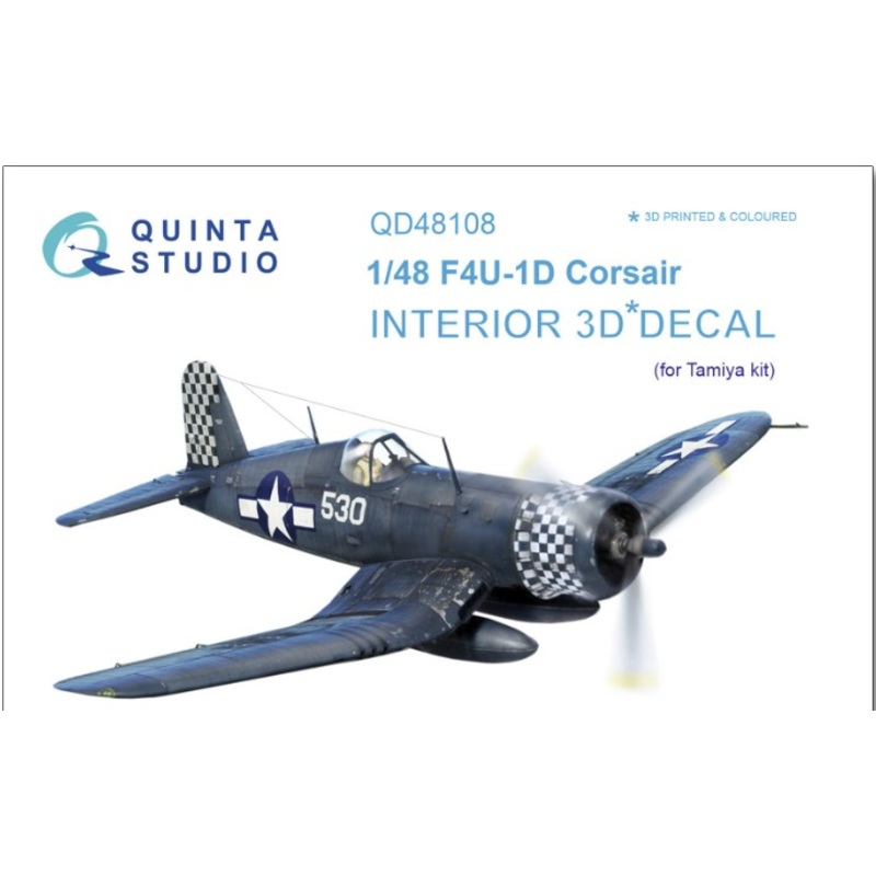 Quinta Studio 48108 1/48 F4U-1D 3D-Printed & Colored Interior on Decal Paper (for Tamiya kit)