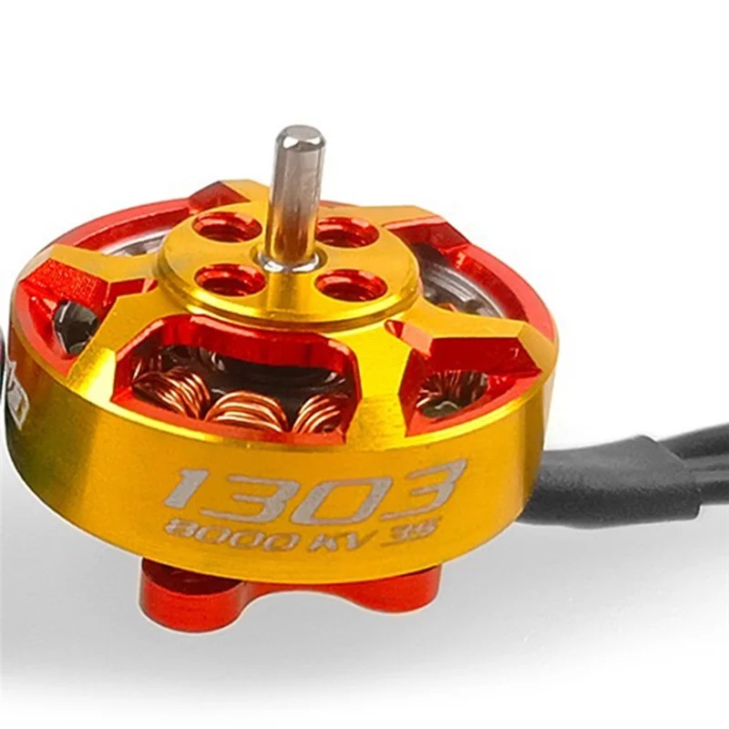 A19Q-V3 1303 Plus 6000KV/8000KV/11500KV Brushless Motor for 2-Inch FPV Racing Drone Cinewhoop GoldOrange 8000KV