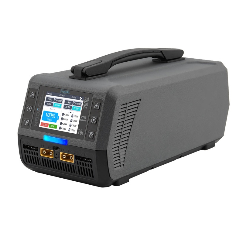 ToolkitRC M8DAC 1-8S Dual Drone Charger 1200W 30A2 50A SYNC Charger - XT90