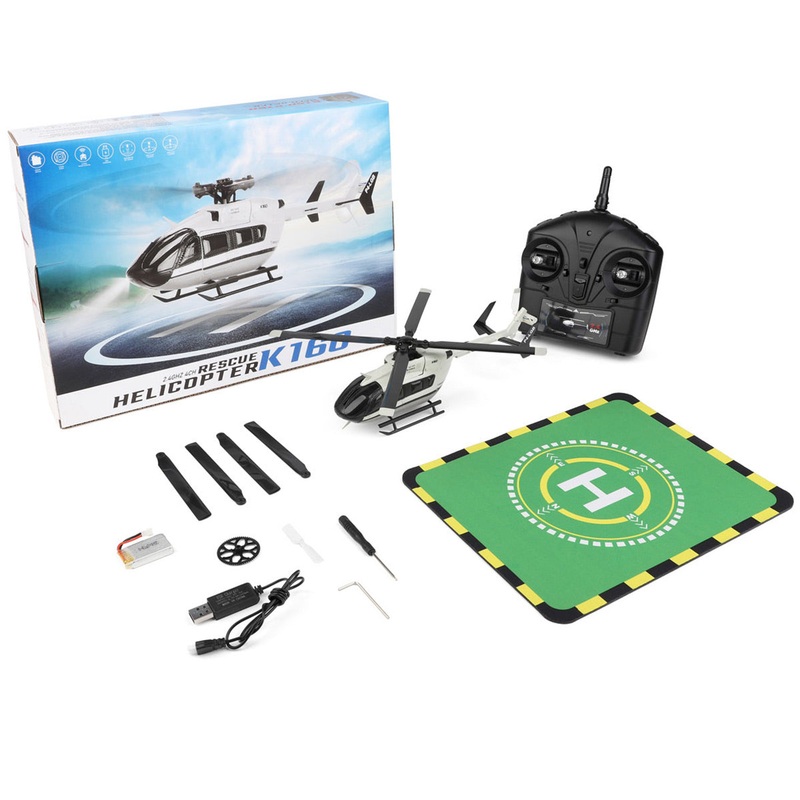 WL-K160 EC-145 160-Class 4-Prop 4CH Flybarless RC Helicopter with Adjustable Throttle