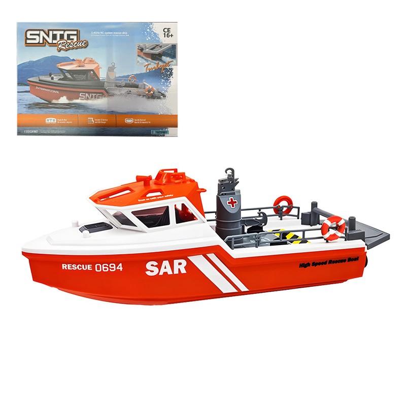 1/32 Scale 2.4G 8KM/H RC Rescue Boat Model RTR Version Orange White