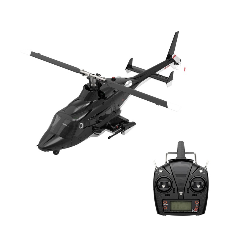 YUXIANG F02-V 1/34 Scale Airwolf RC Helicopter 2.4G 6CH 3D/6G Flybarless Helicopter RTF with Lights, Brushless Motor, Gyro Stabilization