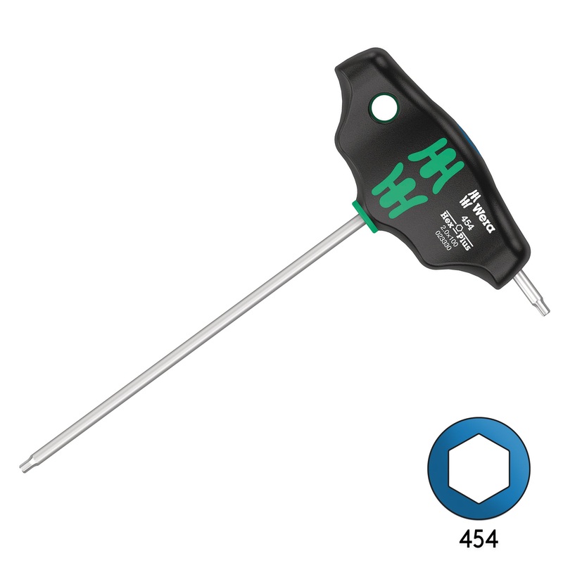 Wera 454 2mm x 100mm T Handle Hex Screw Driver 05023330001