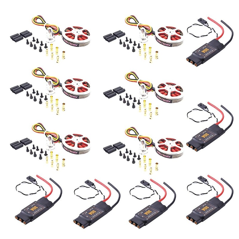 6Pcs 5010 360KV / 750kv High Torque Brushless Motors + 6Pcs Readytosky 30A OPTO 2-4S ESC for ZD550 ZD680 ZD850 Quadcopter Frame 5010 360KV