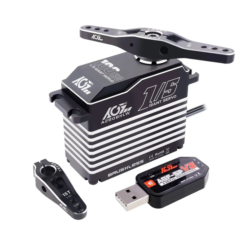 AGFRC A280BHMW A280BHLW 78KG 100KG 5th Scale HV High Torque WP Brushless RC Racing Servo For 1/5 Large Aircraft Car Boat RC Mode A280BHLW 100kg