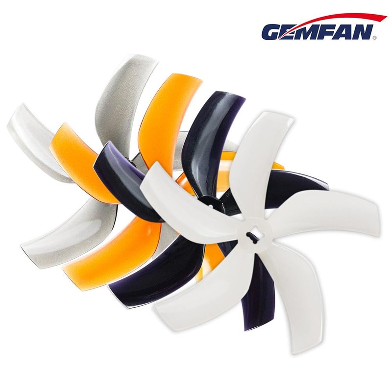 Gemfan D90 90mm 3.5" 5-Blade Ducted Cinewhoop Propeller w/M5 Adapters - 1.5/2.0mm Shaft (2CW + 2CCW) Black