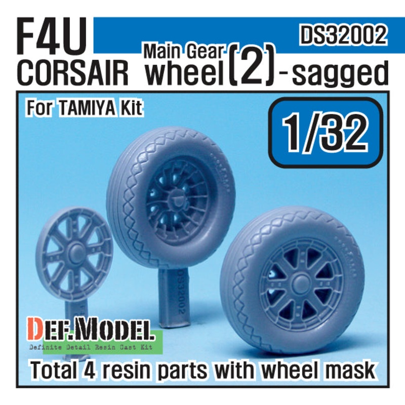 Def Model DS32002 1/32 F4U-1 Corsair Wheel Set (2)