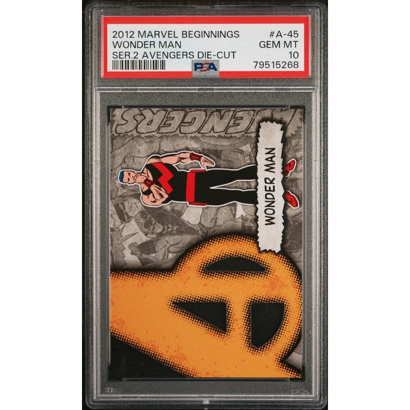 2012 MARVEL BEGINNINGS SERIES 2 AVENGERS DIE-CUT WONDER MAN #A-45 - PSA 10