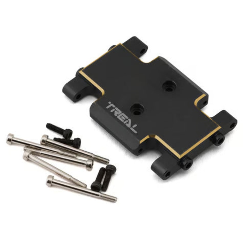 Treal Hobby Axial AX24 Brass Skid Plate (20.1g) Black (20.1g)