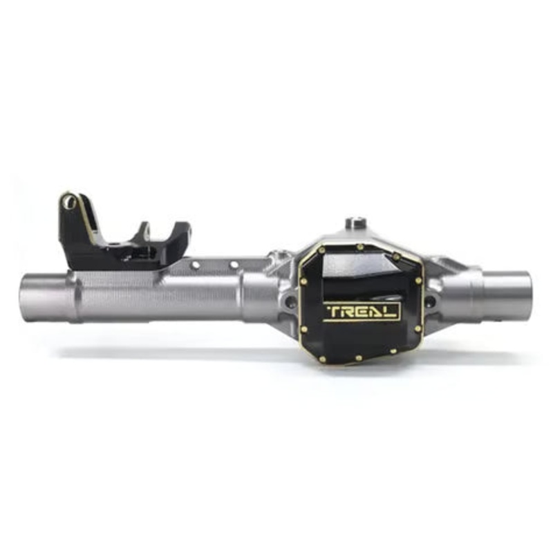 Treal Hobby Axial SCX10 Pro 7075 Aluminum Front Axle Housing w/Brass Differential Cover Grey