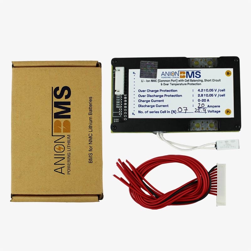7S 24V/25.9V 20A BMS for Lithium Ion NMC Battery With Cell Balancing (Common Port)