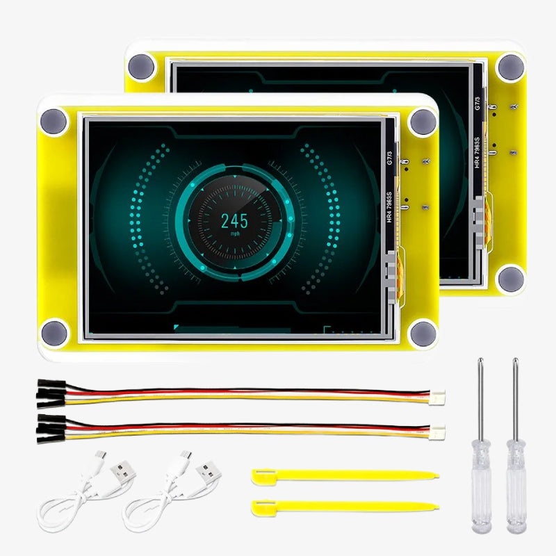 Elecrow 2.4inch ESP32 Solo Miner LCD Display Cryptocurrency Solo Miner with 1000KH/s Hashrate and Built-in WiFi and BLE (Pack of 2))