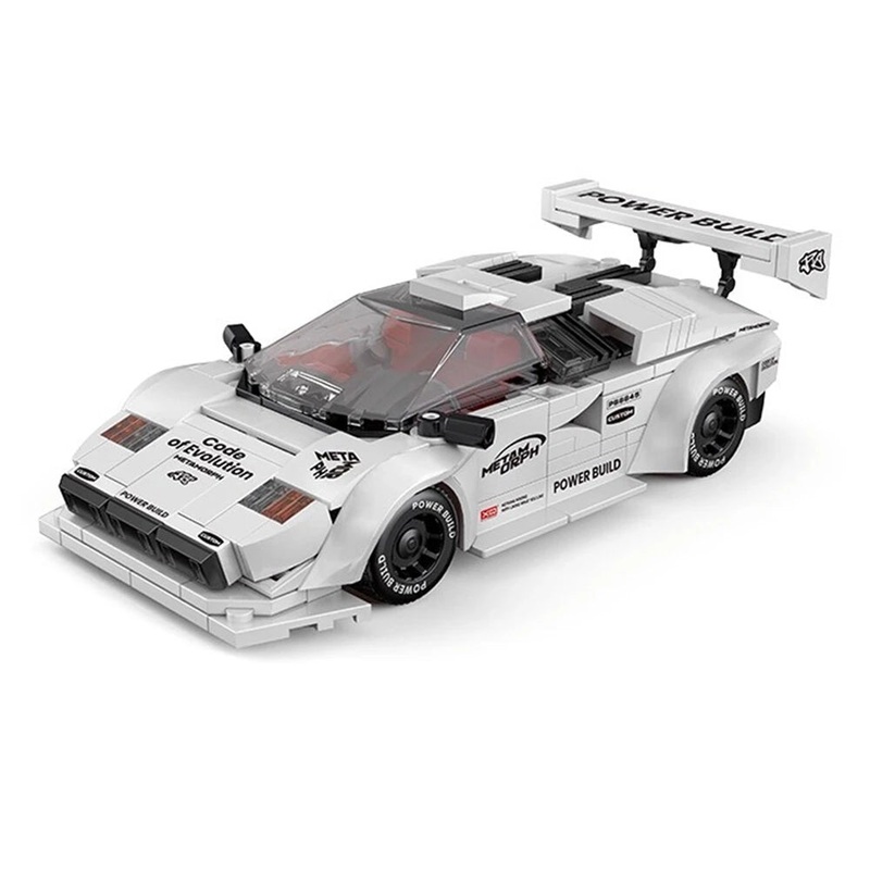 POWER BUILT METAMORPH Series PB8844 PB8845 for Ferrari Rambo Supercar Model Building Block Assembly Kit with Container Display Box Brick Toy Set for Kids Children Gift